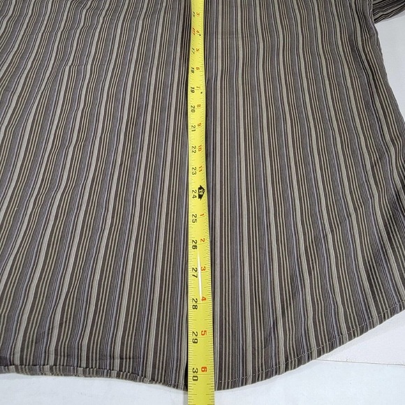 Eddie Bauer Classic Fit Button Up Shirt Mens L Gray Striped Long Sleeve Cotton - Picture 8 of 10